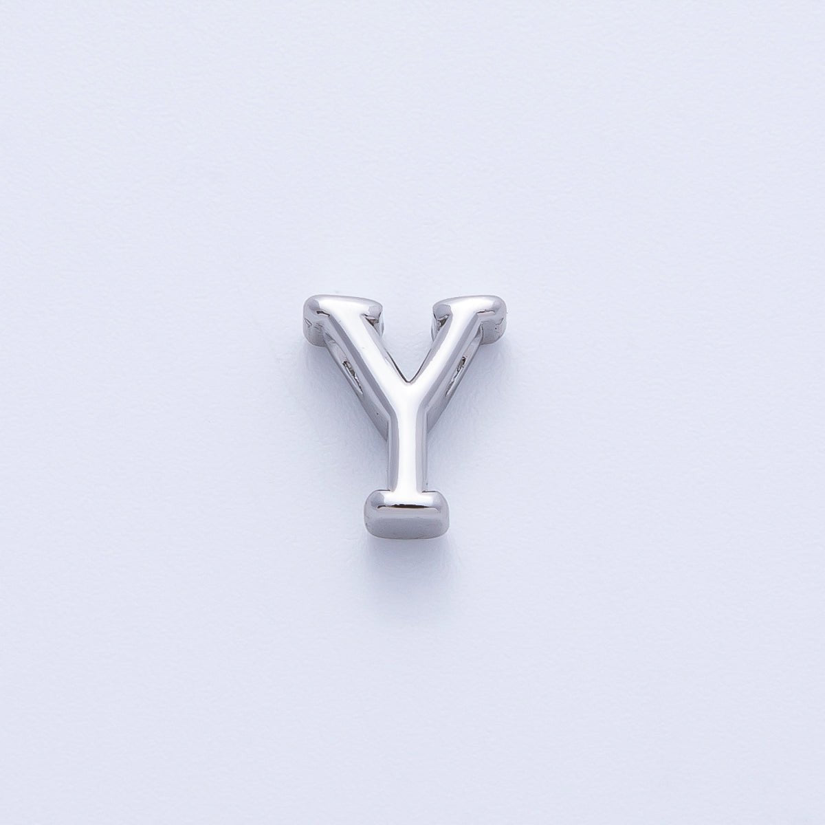 Rhodium Plated 8.5mm Minimalist Greek Initial Alphabet Letter Personalized Bead | AF248 - AF259