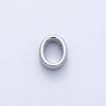 Rhodium Plated 8.5mm Minimalist Greek Initial Alphabet Letter Personalized Bead | AF248 - AF259