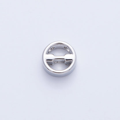 Rhodium Plated 8.5mm Minimalist Greek Initial Alphabet Letter Personalized Bead | AF248 - AF259