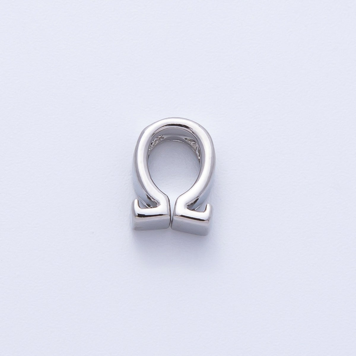 Rhodium Plated 8.5mm Minimalist Greek Initial Alphabet Letter Personalized Bead | AF248 - AF259