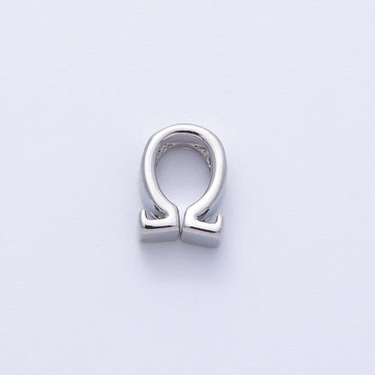 Rhodium Plated 8.5mm Minimalist Greek Initial Alphabet Letter Personalized Bead | AF248 - AF259