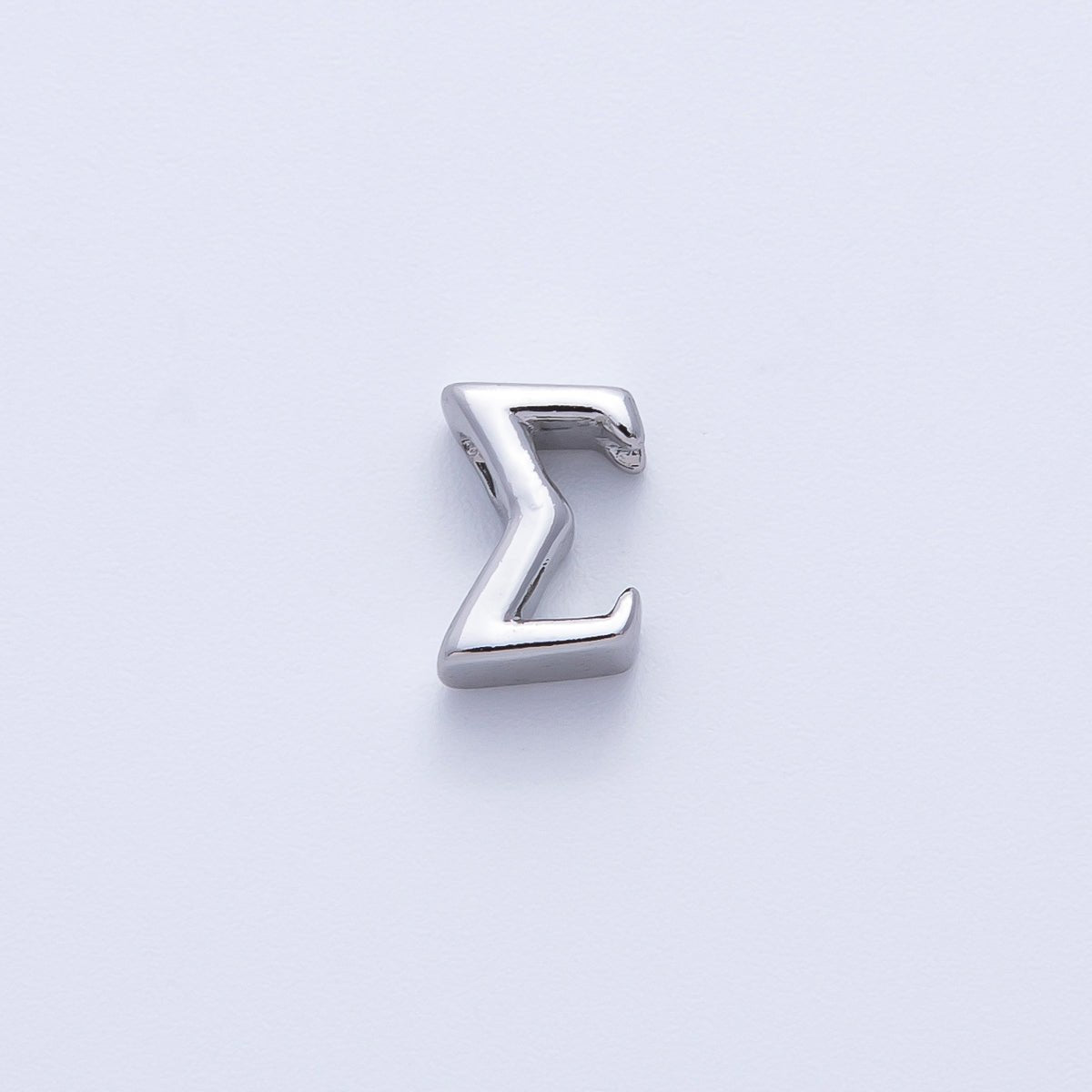 Rhodium Plated 8.5mm Minimalist Greek Initial Alphabet Letter Personalized Bead | AF248 - AF259