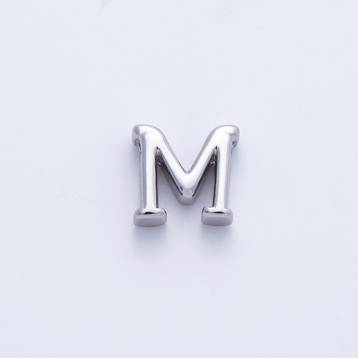 Rhodium Plated 8.5mm Minimalist Greek Initial Alphabet Letter Personalized Bead | AF248 - AF259