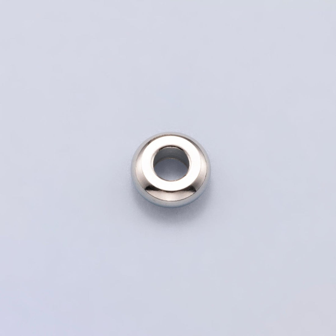 Rhodium Plated 8mm Minimalist Rondelle Spacer Beads by 10 Pieces | Findings-00164