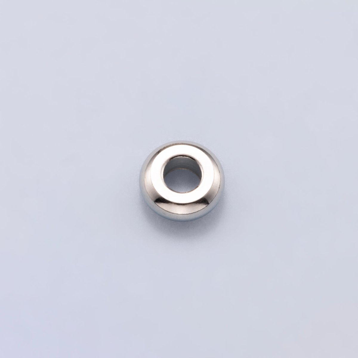 Rhodium Plated 8mm Minimalist Rondelle Spacer Beads by 10 Pieces | Findings-00164