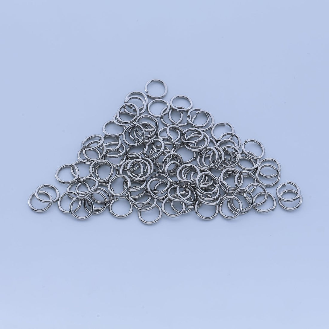 Rhodium Plated 8mm x 1mm Jump Ring Minimalist Finding Set| SP-1641