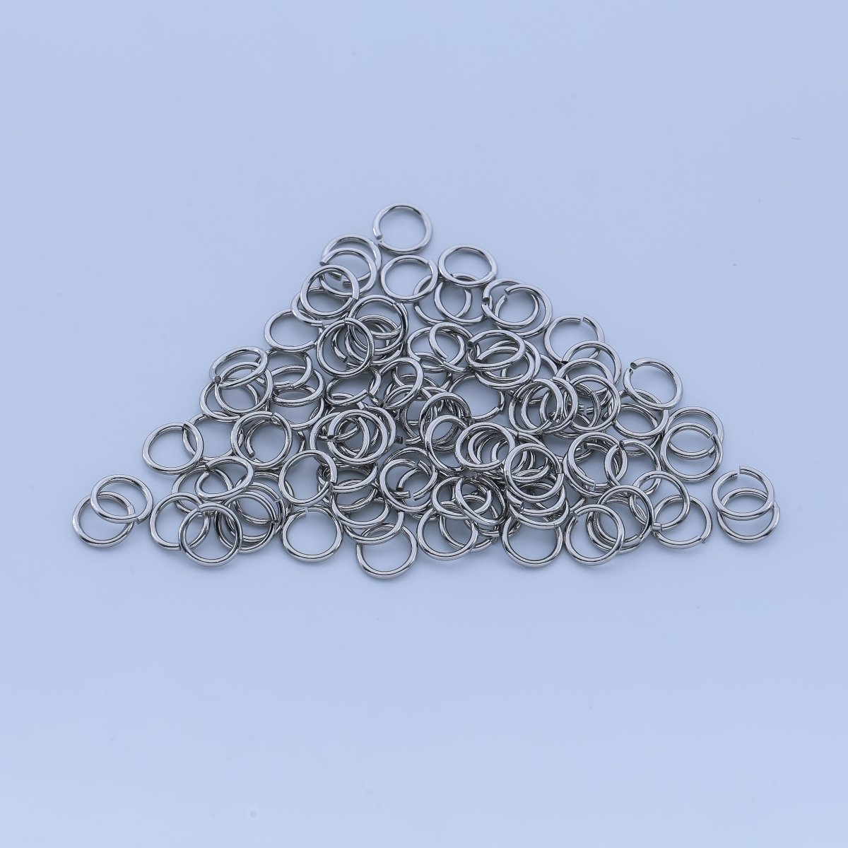 Rhodium Plated 8mm x 1mm Jump Ring Minimalist Finding Set| SP-1641
