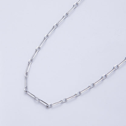 Rhodium Plated 9mm Dainty Paperclip Link Unfinished Chain by Yard | Roll-01840