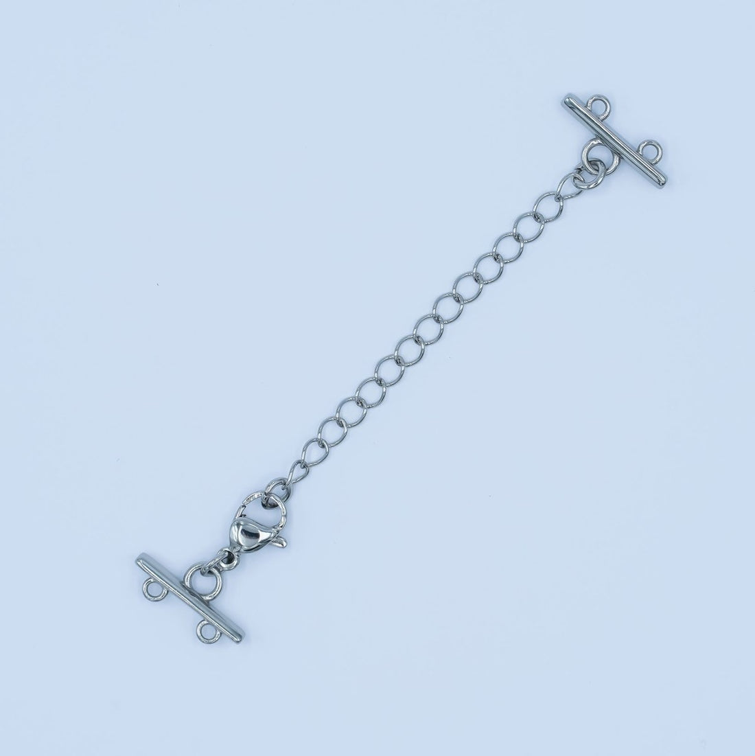 Rhodium Plated Double Detangler Chain Necklace Finding | Z1055