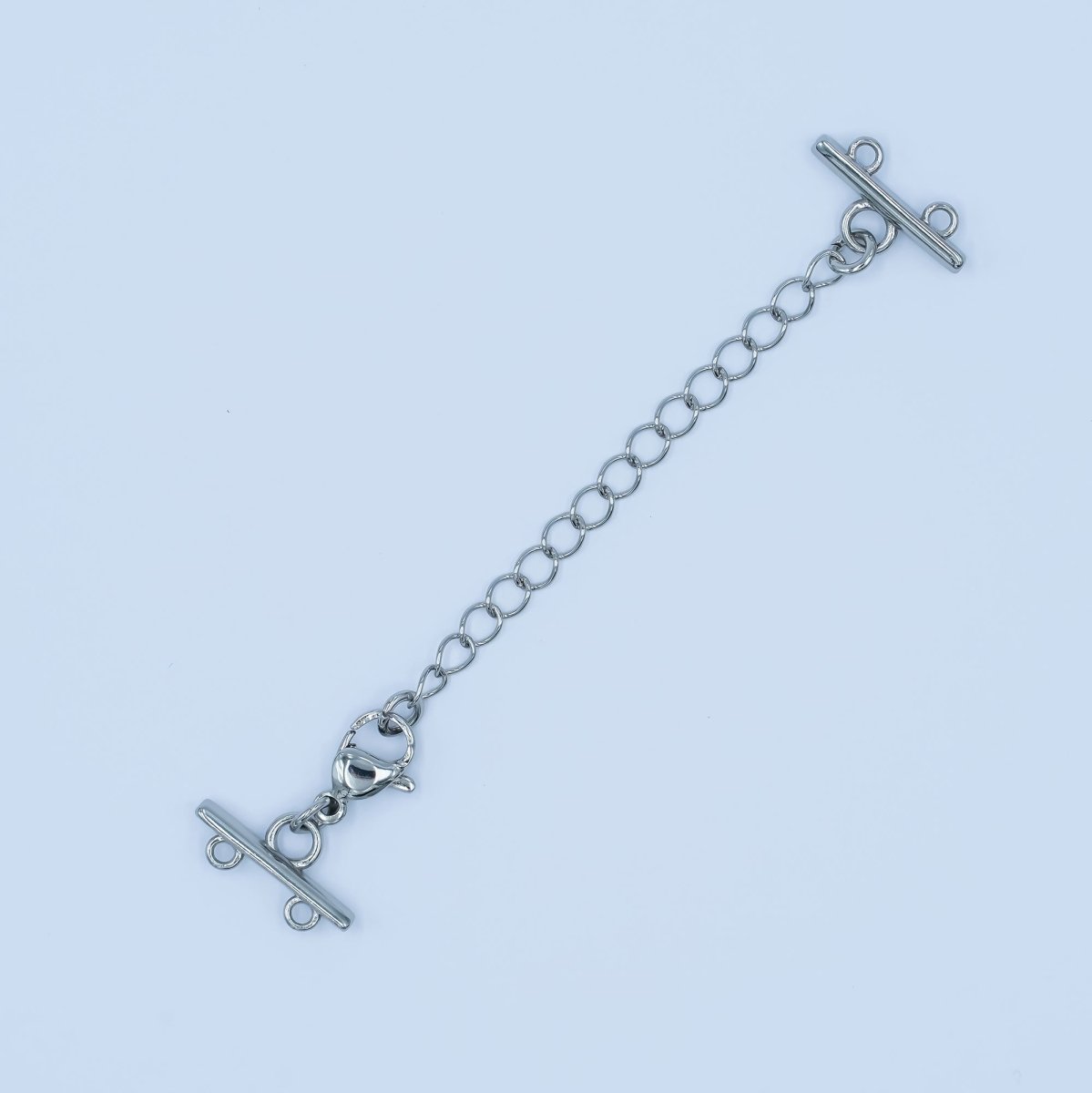 Rhodium Plated Double Detangler Chain Necklace Finding | Z1055