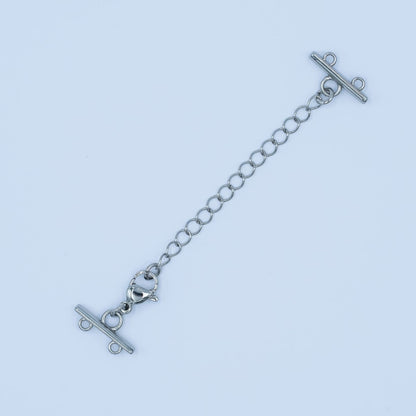 Rhodium Plated Double Detangler Chain Necklace Finding | Z1055