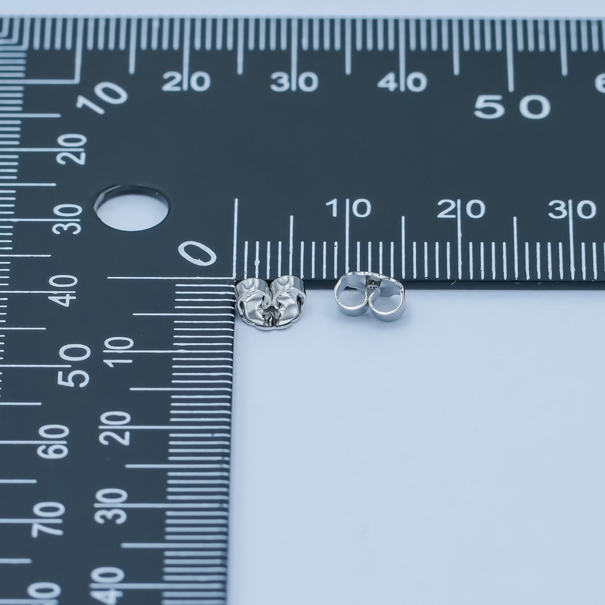 Rhodium Plated Minimalist Ear Backing Set | Z1144