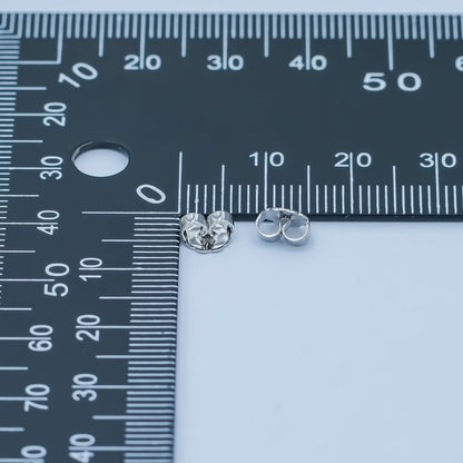 Rhodium Plated Minimalist Ear Backing Set | Z1144