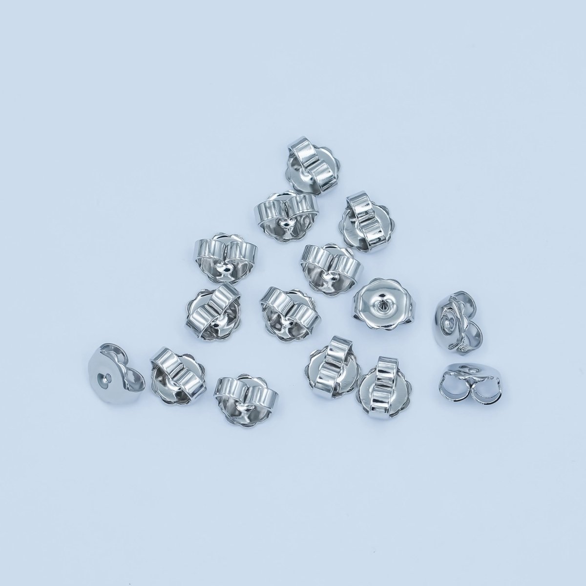 Rhodium Plated Minimalist Ear Backing Set | Z1144