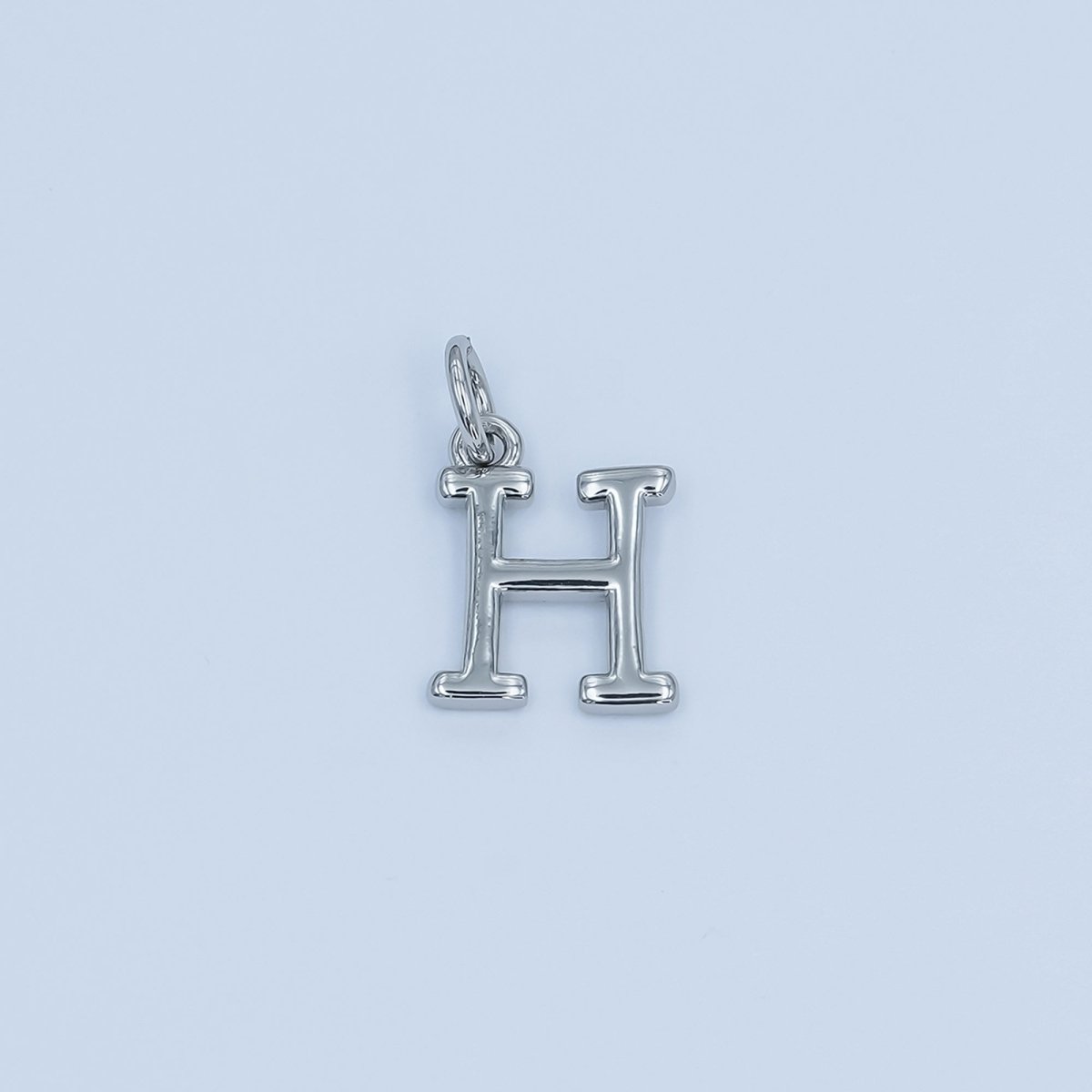 Rhodium Plated Minimalist Initial Letter Charm | A141 - A153