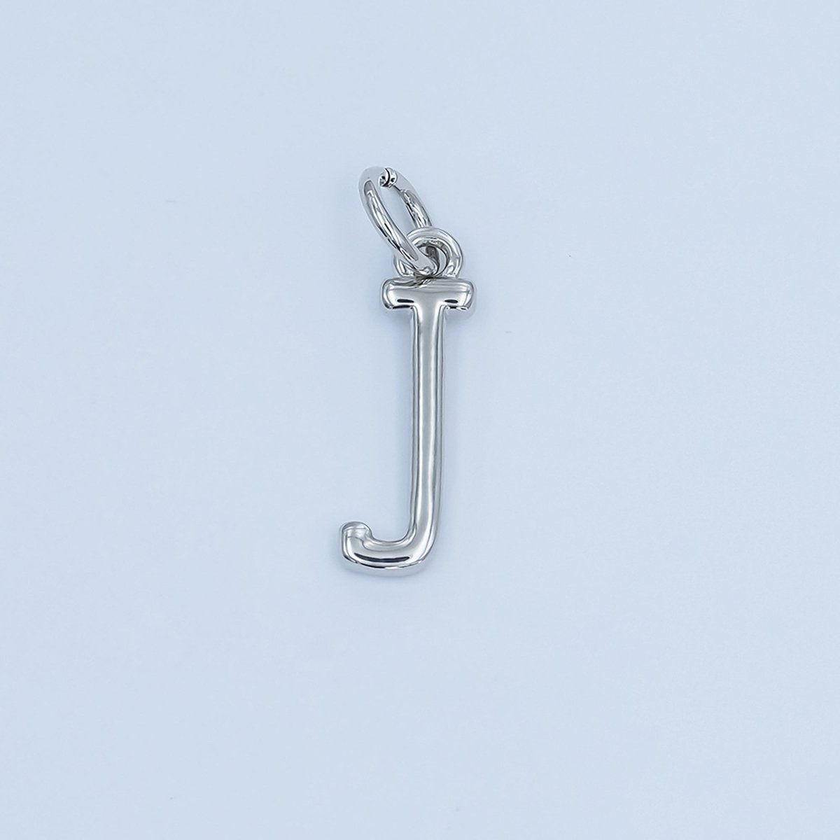 Rhodium Plated Minimalist Initial Letter Charm | A141 - A153