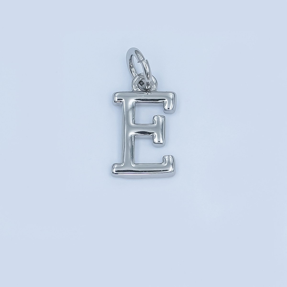 Rhodium Plated Minimalist Initial Letter Charm | A141 - A153
