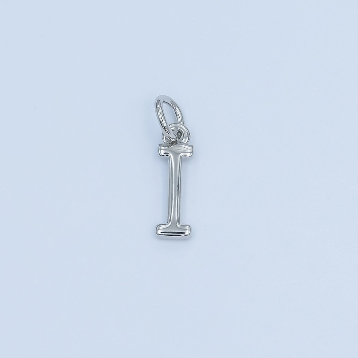 Rhodium Plated Minimalist Initial Letter Charm | A141 - A153