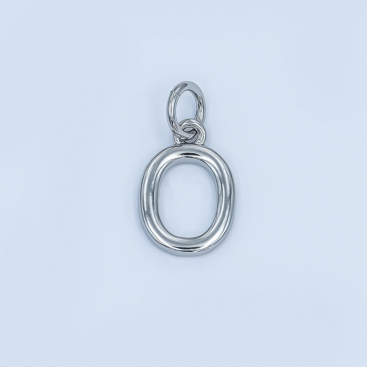 Rhodium Plated Minimalist Initial Letter Charm | A141 - A153