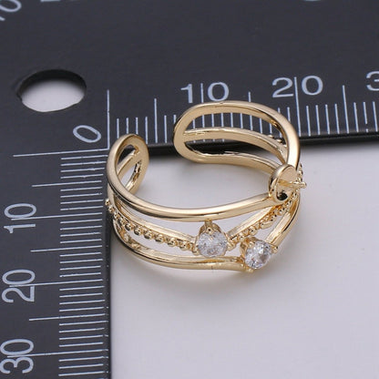 Ring Setting, Gold Ring Accessories, Pearl Ring Empty Holder, Jewelry DIY, Jewelry Making, Ring Base, Minimalist Ring Supply, K-869