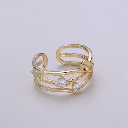 Ring Setting, Gold Ring Accessories, Pearl Ring Empty Holder, Jewelry DIY, Jewelry Making, Ring Base, Minimalist Ring Supply, K-869