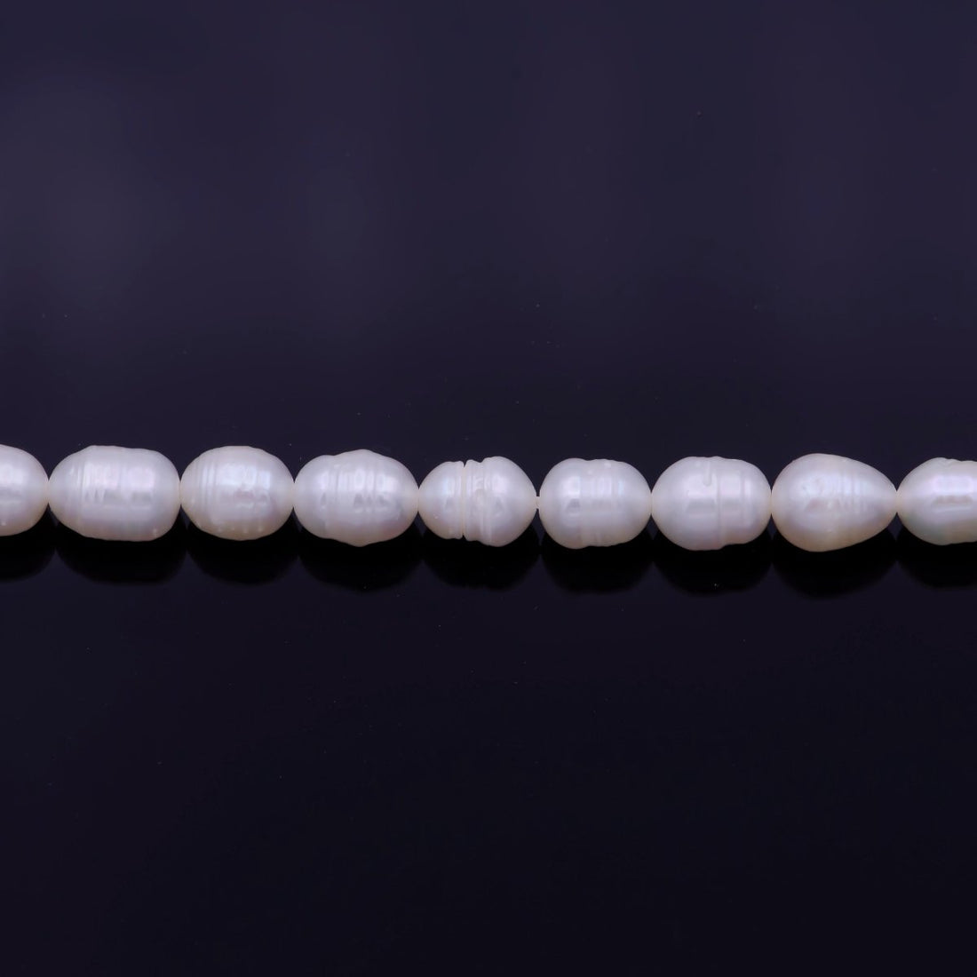 Ringed Natural AAA Freshwater Pearl 5mm x 6mm 43pcs Full Strand | WA-1330 Clearance Pricing