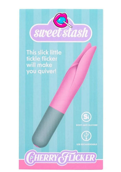 Rock Candy Cherry Flicker Rechargeable Silicone Tickler Pleasure Toy