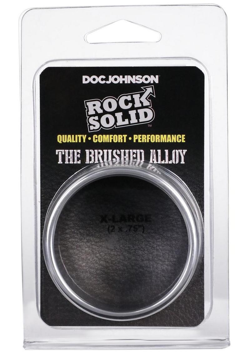 Rock Solid Brushed Alloy Cock Ring by Doc Johnson