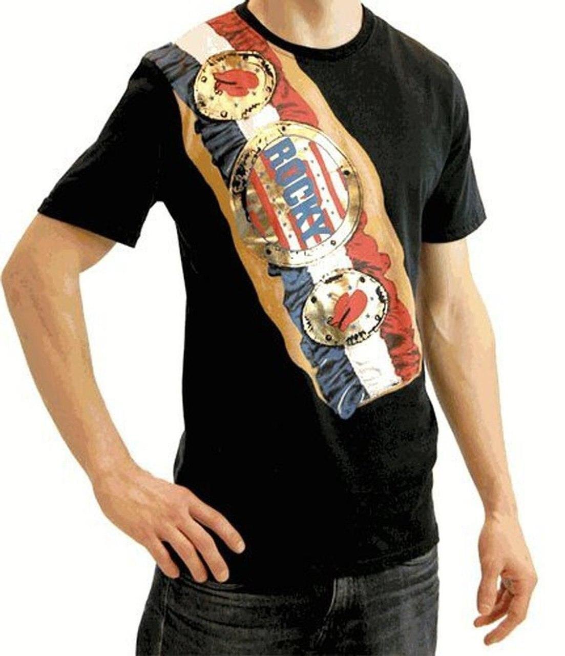 Rocky Balboa Championship Belt on Shoulder T-shirt