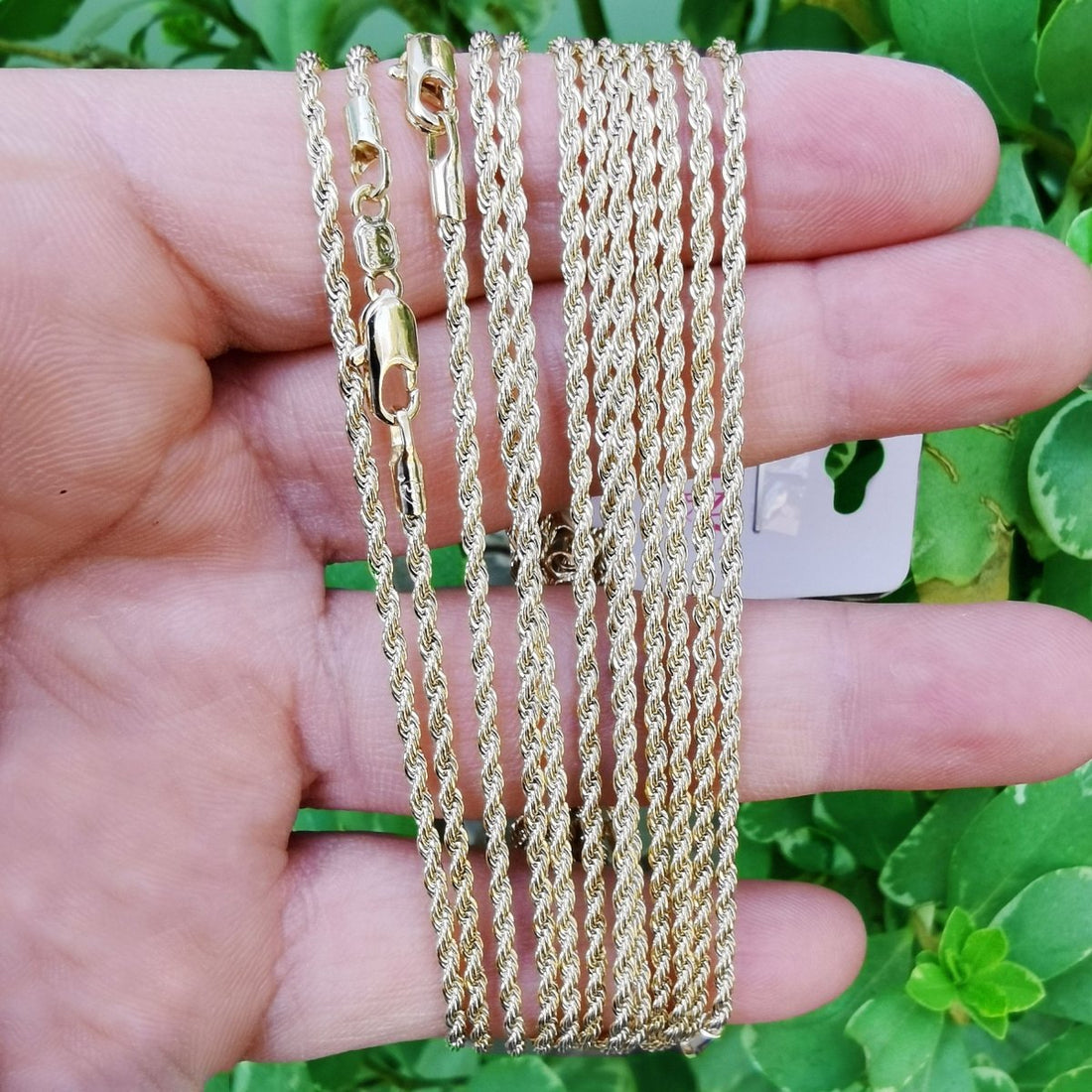Rope Chain Necklace 14K Gold Plated, 2mm Thickness 16" French Rope Chain in Yellow Gold Chain | CN-793  Clearance Pricing