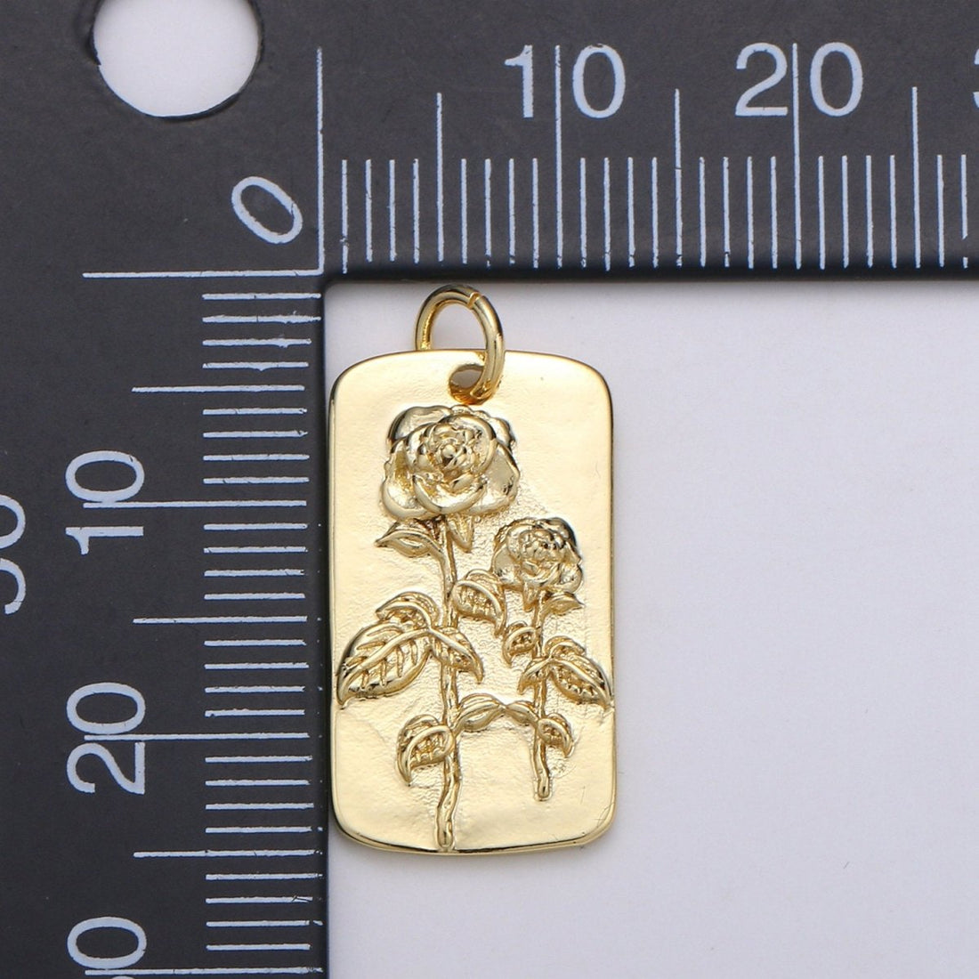 Rose Charms, Gold Rose Pendant, Dainty Rose Charm, Small Rose Charm for Necklace Floral Flower Jewelry in 14k gold filled D-750