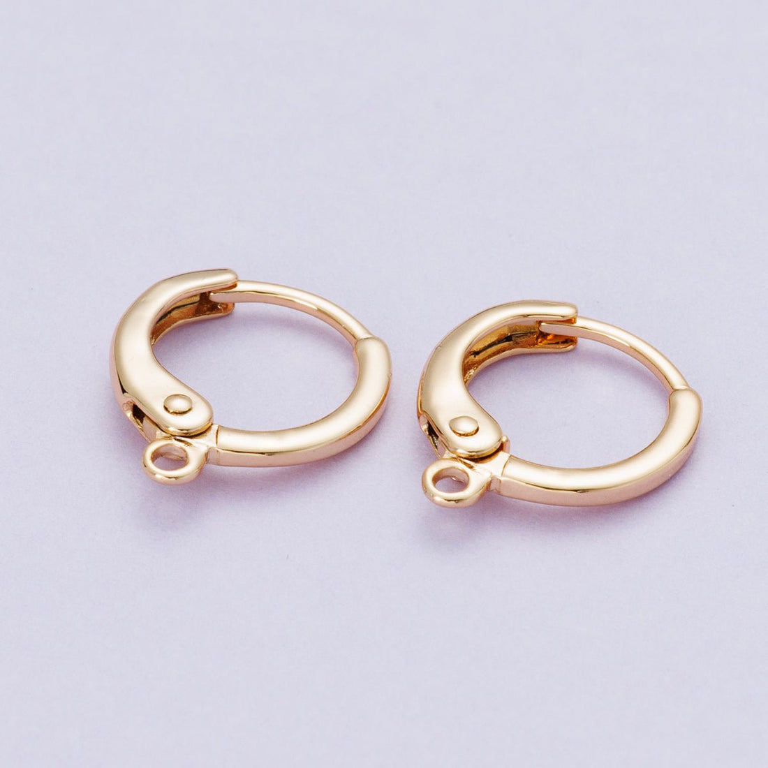 Rose Gold Filled 11.5mm Minimalist Open Loop Drop Huggie Earrings | Findings-00090