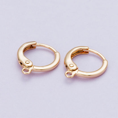 Rose Gold Filled 11.5mm Minimalist Open Loop Drop Huggie Earrings | Findings-00090