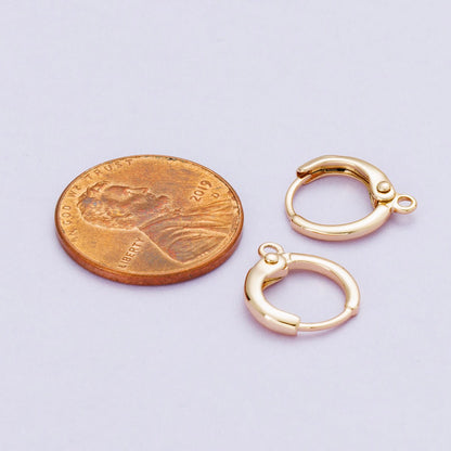 Rose Gold Filled 11.5mm Minimalist Open Loop Drop Huggie Earrings | Findings-00090