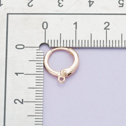 Rose Gold Filled 11.5mm Minimalist Open Loop Drop Huggie Earrings | Findings-00090