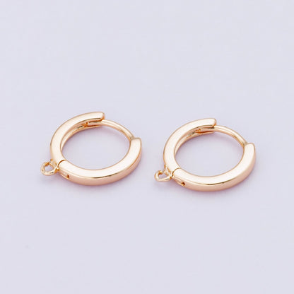 Rose Gold Filled 13.5mm Minimalist Open Loop Drop Huggie Earrings | Findings-00092