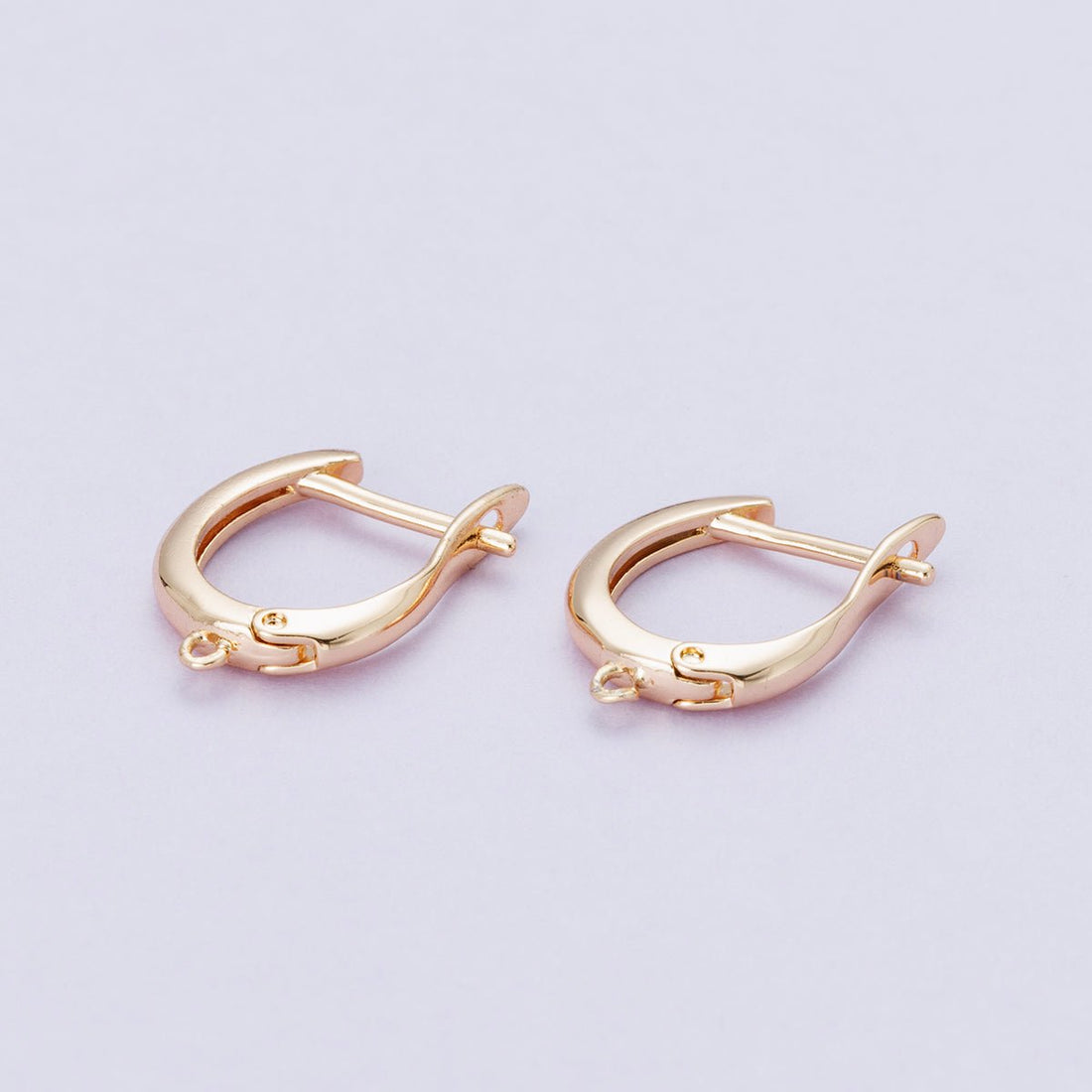 Rose Gold Filled 19.5mm Minimalist Open Loop English Lock Hoop Earrings | Findings-00084