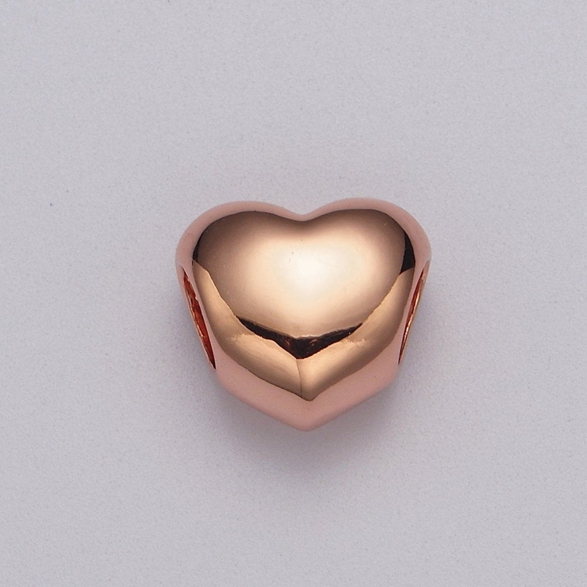Rose Gold / Silver / Black Heart Spacer Beads, Heart Shape Spacer Charms Big Hole Bead High Quality Beads B-182