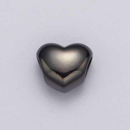 Rose Gold / Silver / Black Heart Spacer Beads, Heart Shape Spacer Charms Big Hole Bead High Quality Beads B-182