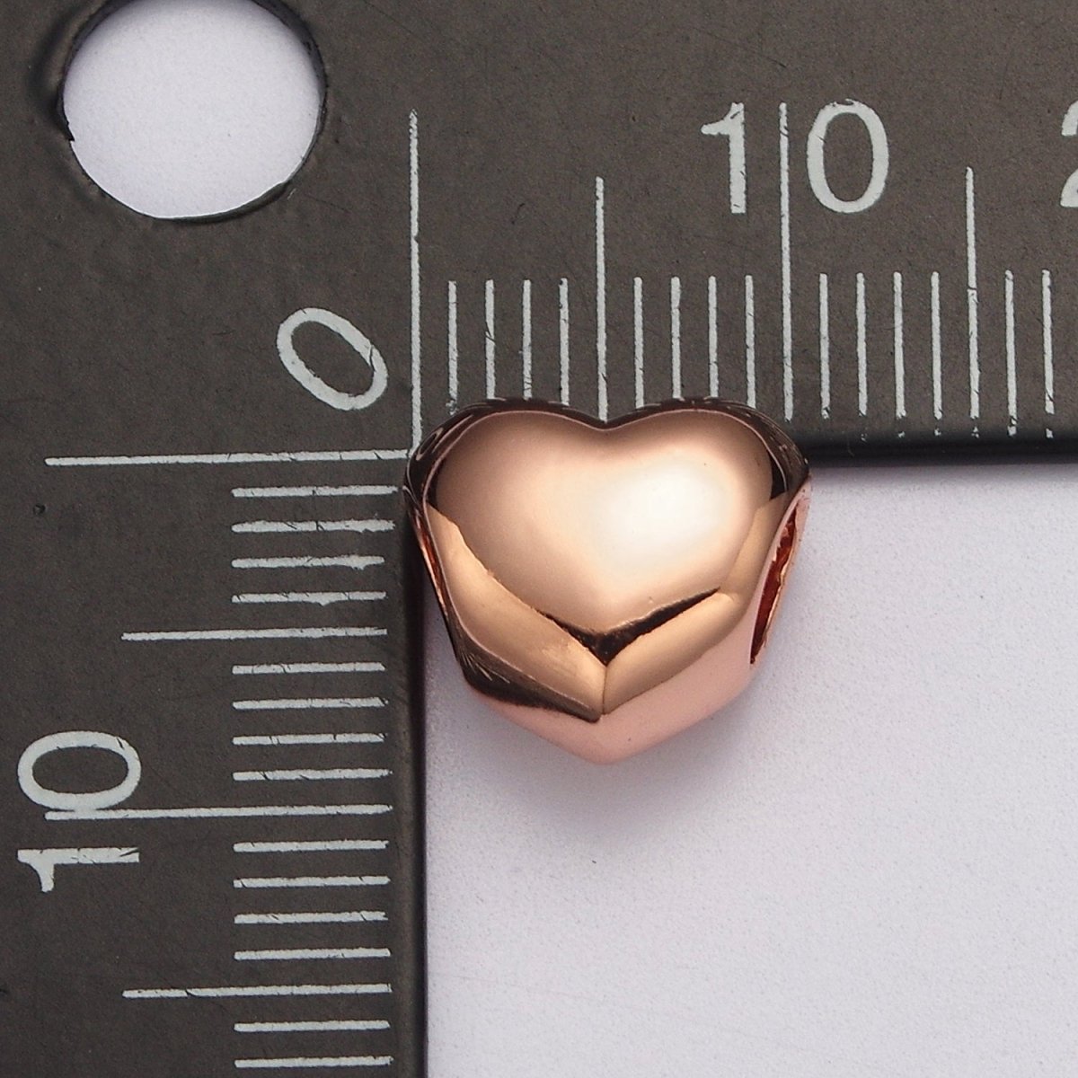 Rose Gold / Silver / Black Heart Spacer Beads, Heart Shape Spacer Charms Big Hole Bead High Quality Beads B-182