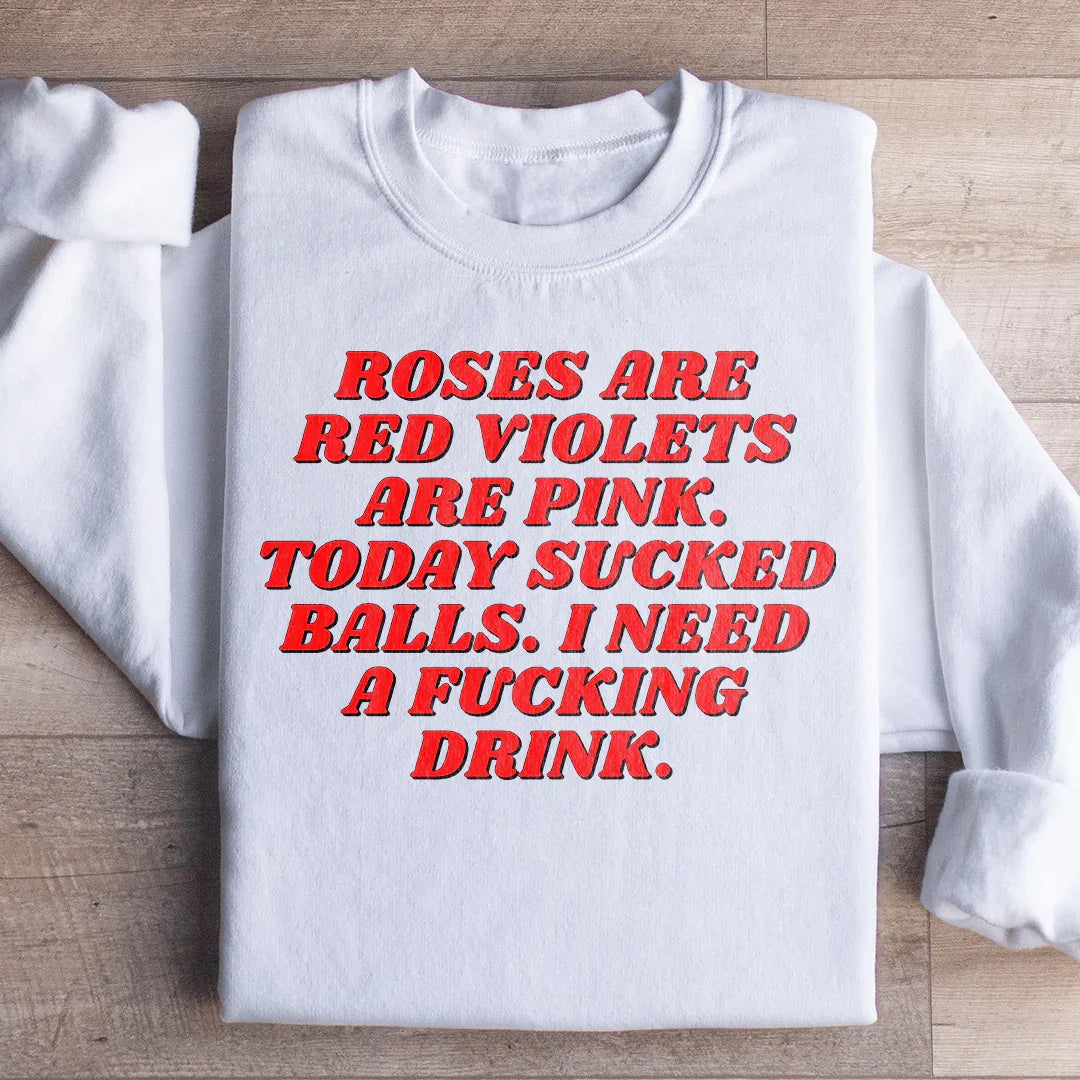 Relatable Bad Day Humor Graphic Fleece Pullover – "Today Sucked Balls"