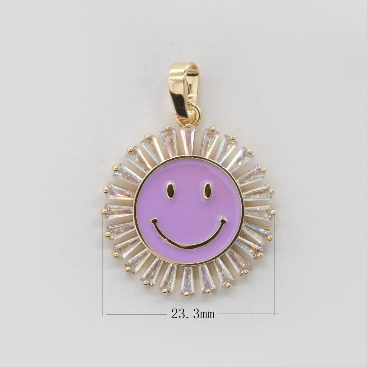 Round Smiley Face Charm Cubic Happy Face Pendant for Necklace Earring Component I-438 I-441 I-443