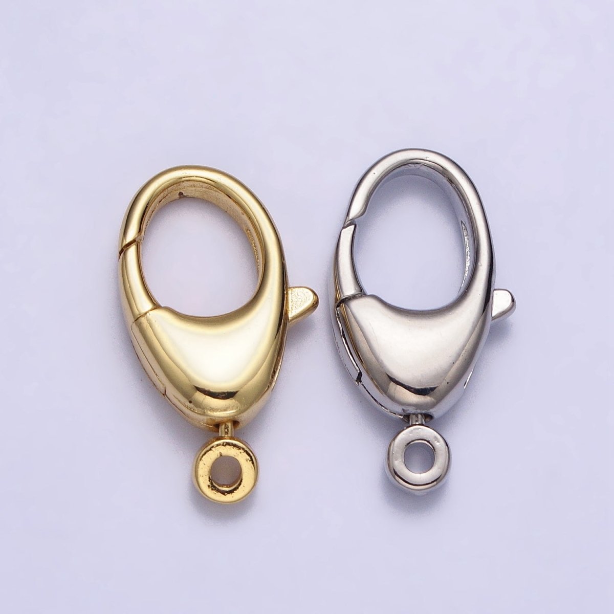 Rounded Oval Lobster Clasps Jewelry Making Closure Supply In Gold &amp; Silver | Z-133 Z-134