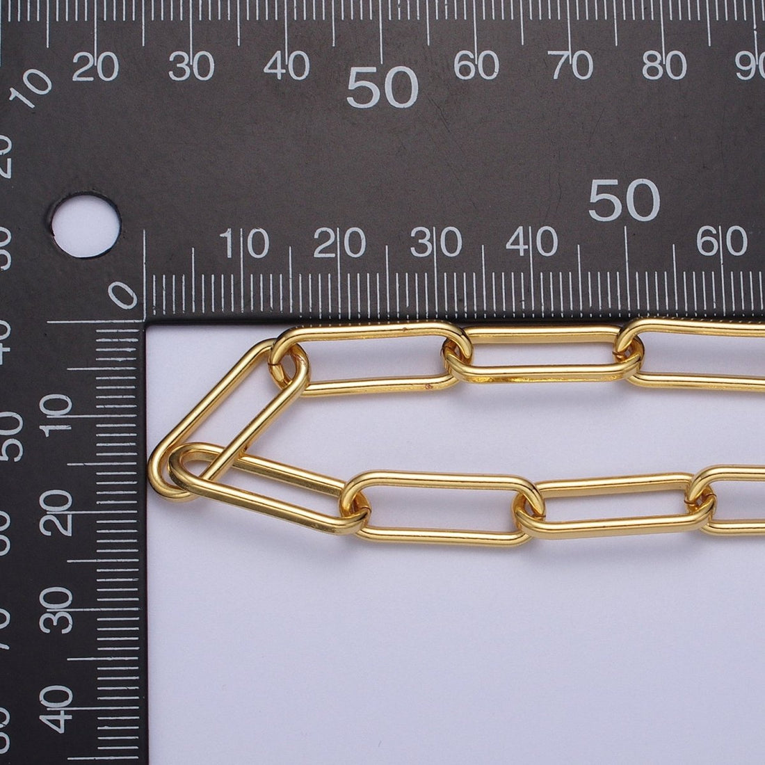 Rounded Paperclip Chain 14K Gold Filled Elongated Chain by Yard, Oval Link Chain Paper Clip Link for DIY Jewelry Making | ROLL-1210