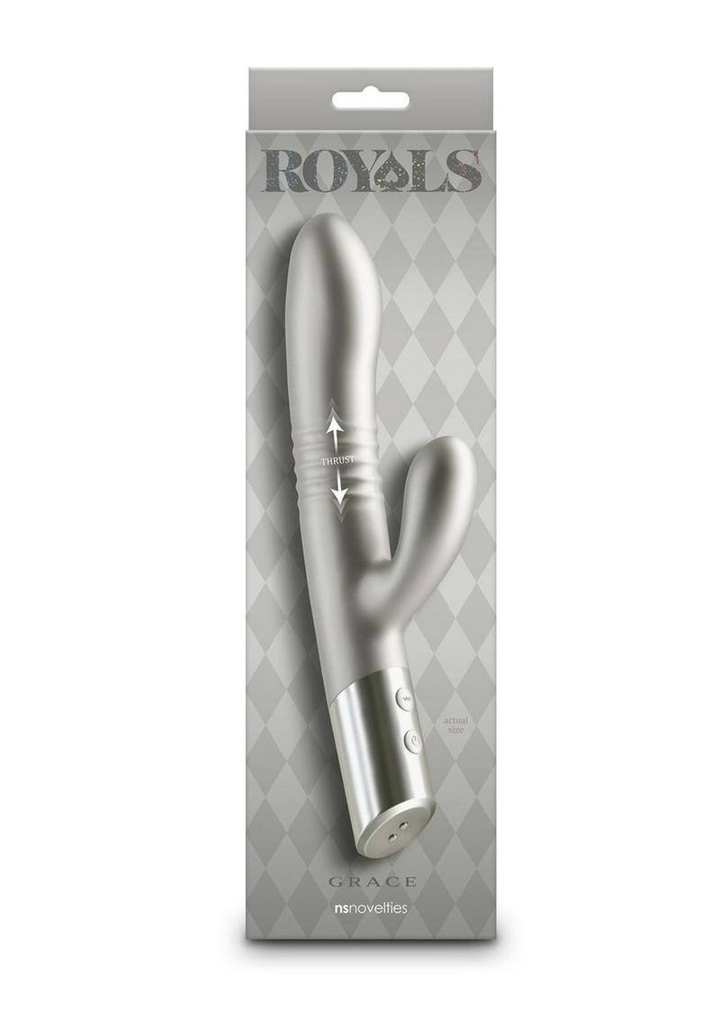 Royals Grace Rechargeable Rabbit Vibrator – Gray