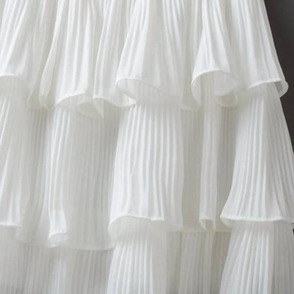 Boho Ruffle Mini Skirt With Elastic Waist