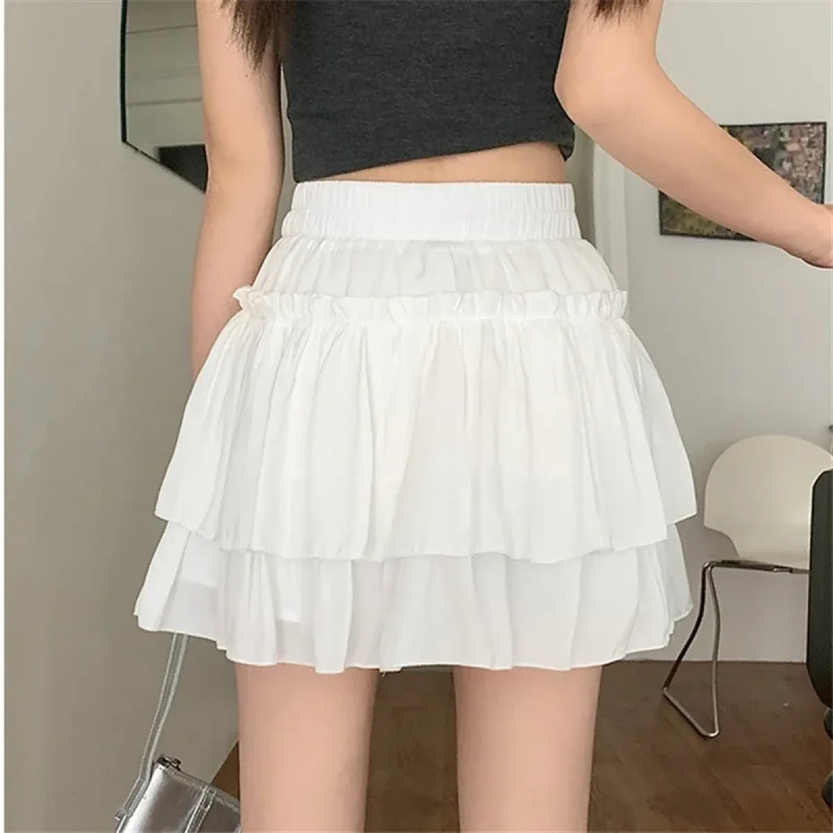 Ruffle Tiered Skirt – Kawaii Y2K Harajuku High Waist Mini Skirt