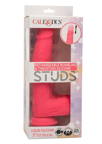 CalExotics Rumbling &amp; Thrusting Silicone Studs Dildo
