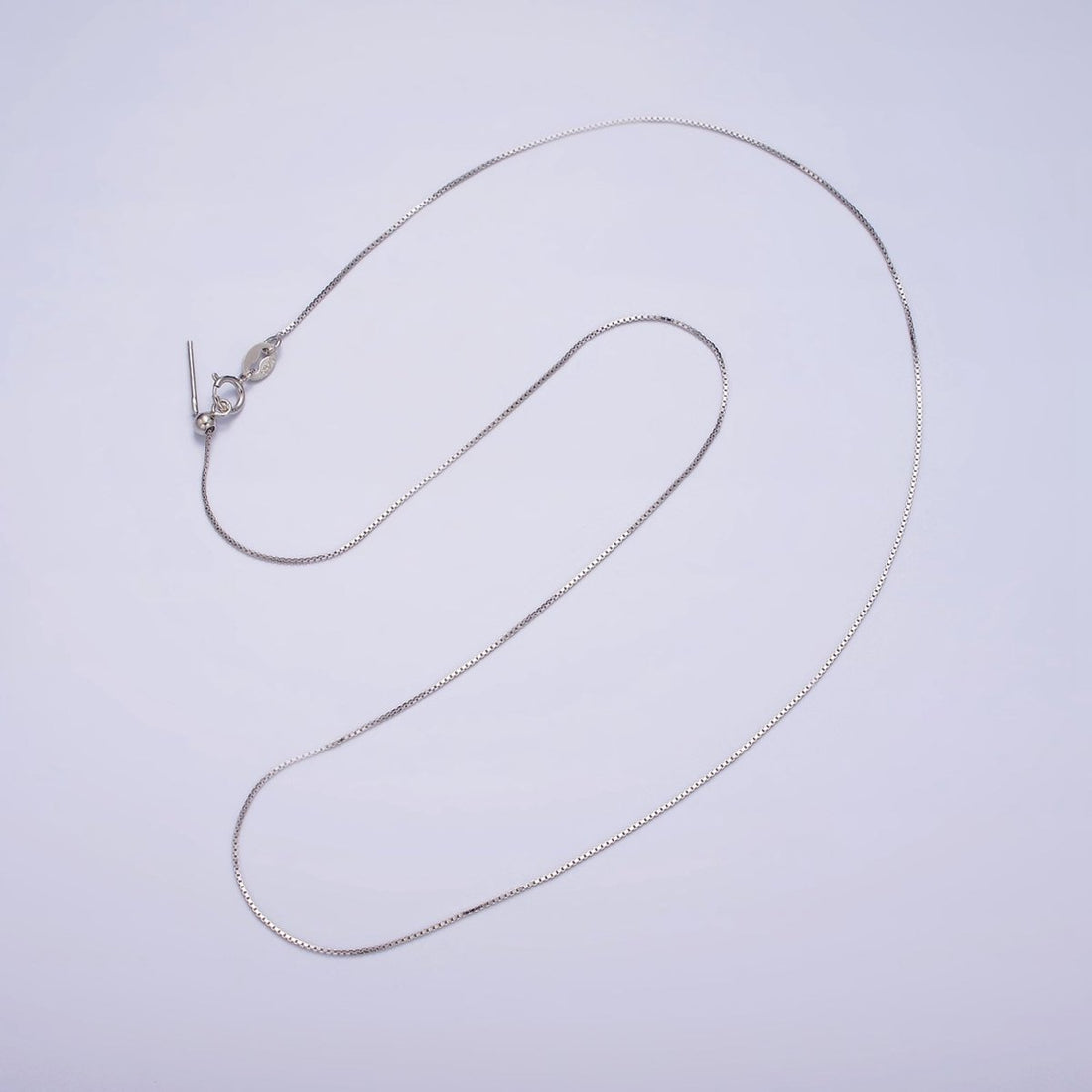 S925 Sterling Silver 0.5mm Dainty Box 18 Inch Adjustable Slider Chain Necklace | WA-1966 Clearance Pricing