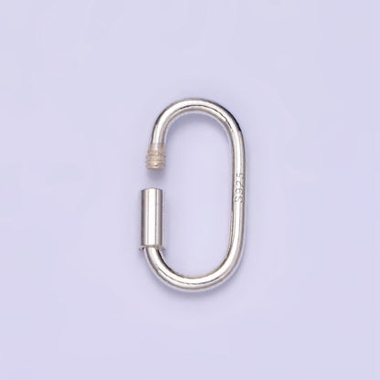 S925 Sterling Silver 10mm Carabiner Clasps Findings | SL-487